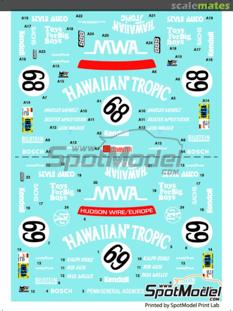 Boxart Porsche Kremer 935 K3 sponsored by Hawaiian Tropic #68, 69 PLB2-626151 Print Lab Decals