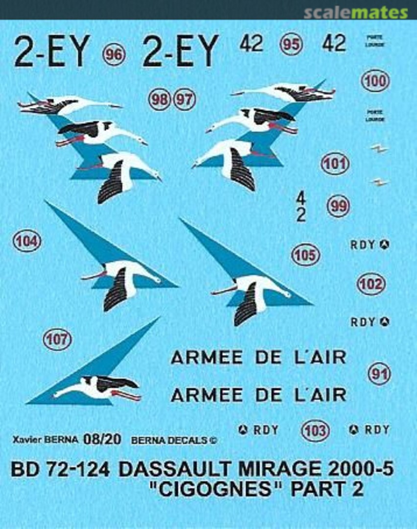 Boxart Dassault Mirage 2000-5 'Cigognes' BD 72-124 Berna Decals