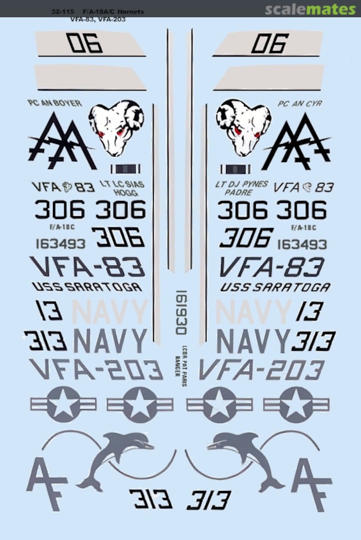 Boxart F/A-18A/C Hornets  32-0115 Microscale