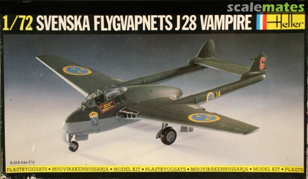 Boxart Svenska Flygvapnets J 28 Vampire 297 Heller