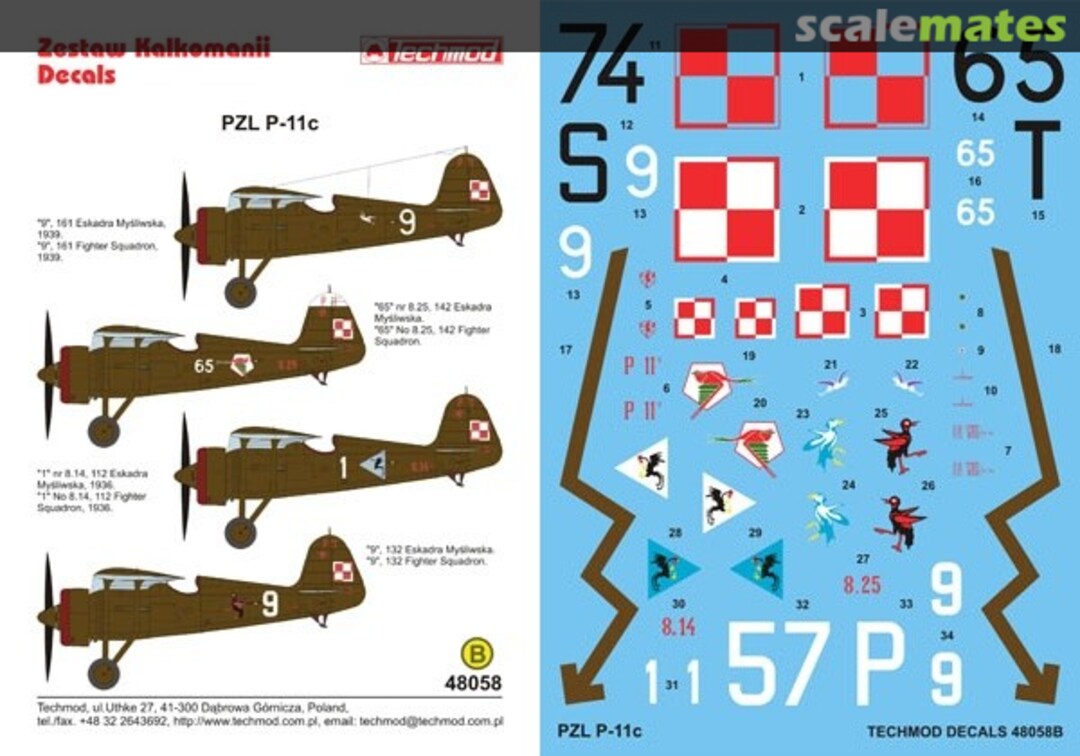 Boxart PZL P-11c 48058 Techmod