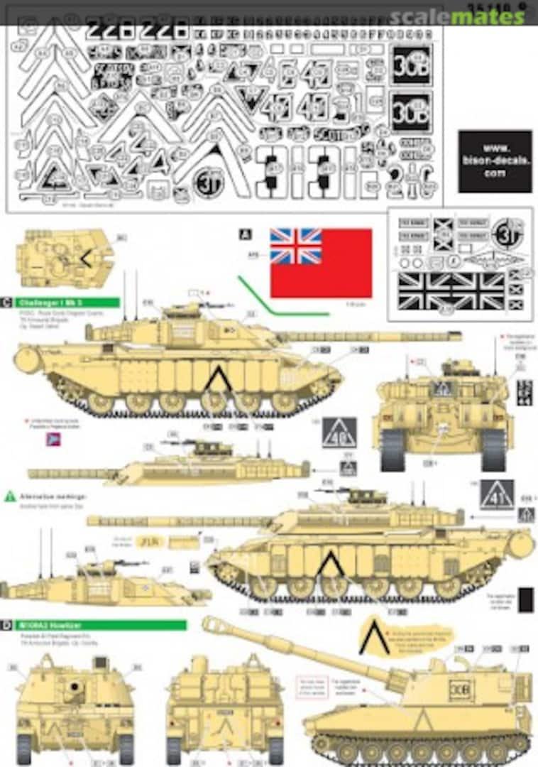 Boxart Gulf War 1991 #2 - Challenger I + M109 35149 Bison Decals