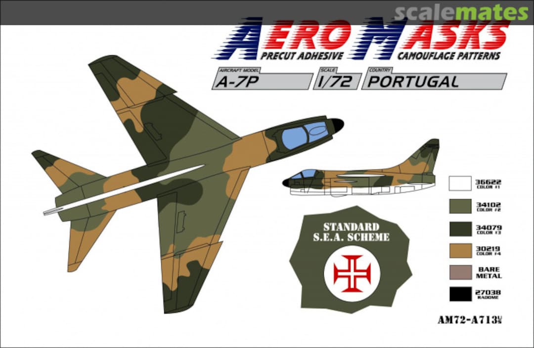 Boxart A-7P Portugal Standard SEA Scheme AM72-A713 AeroMasks