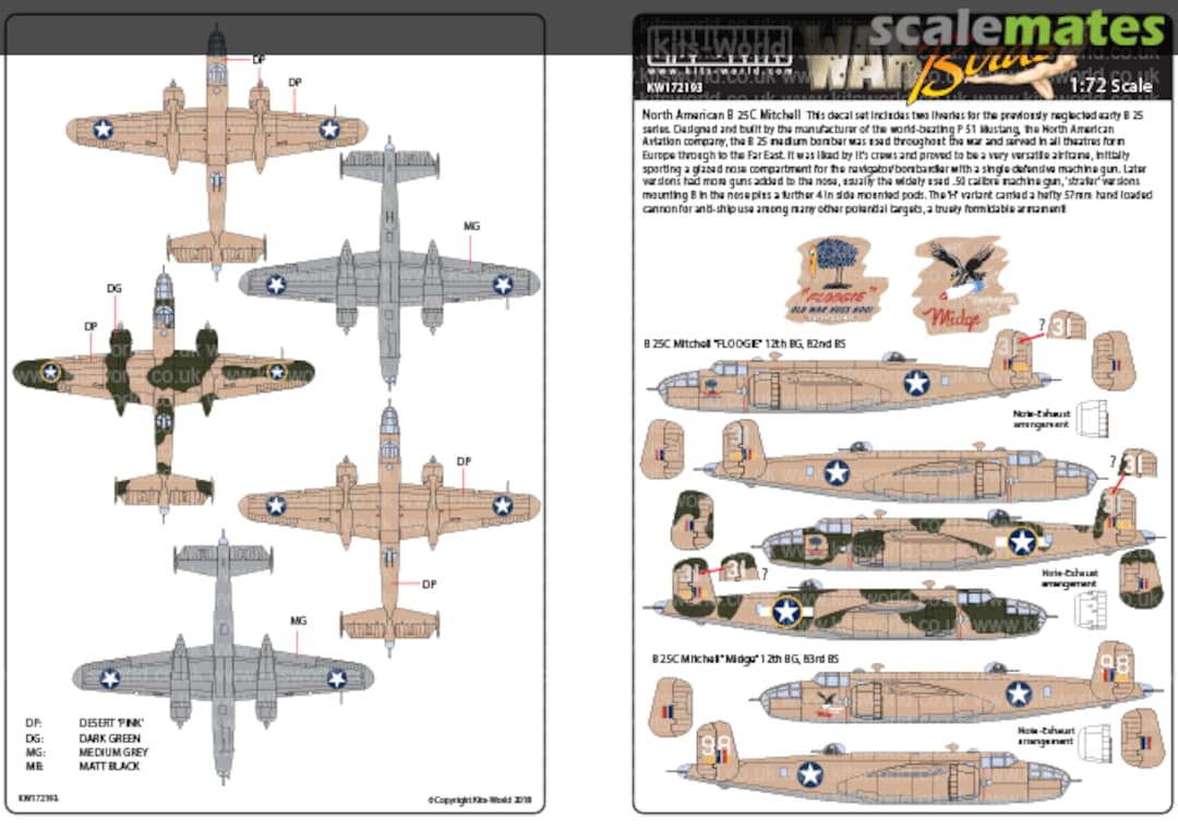 Boxart North American B-25C Mitchell KW172193 Kits-World