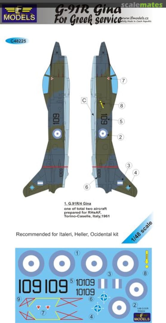 Boxart G.91R Gina for Greek Service C48225 LF Models