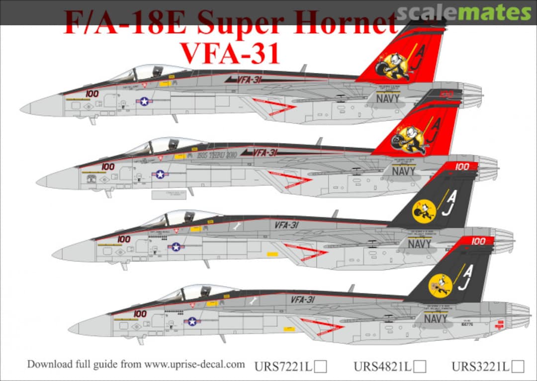 Boxart  F/A-18E Super Hornet VFA-31 CAG (Black & Red Tail) URS4821L UpRise Decal Serbia