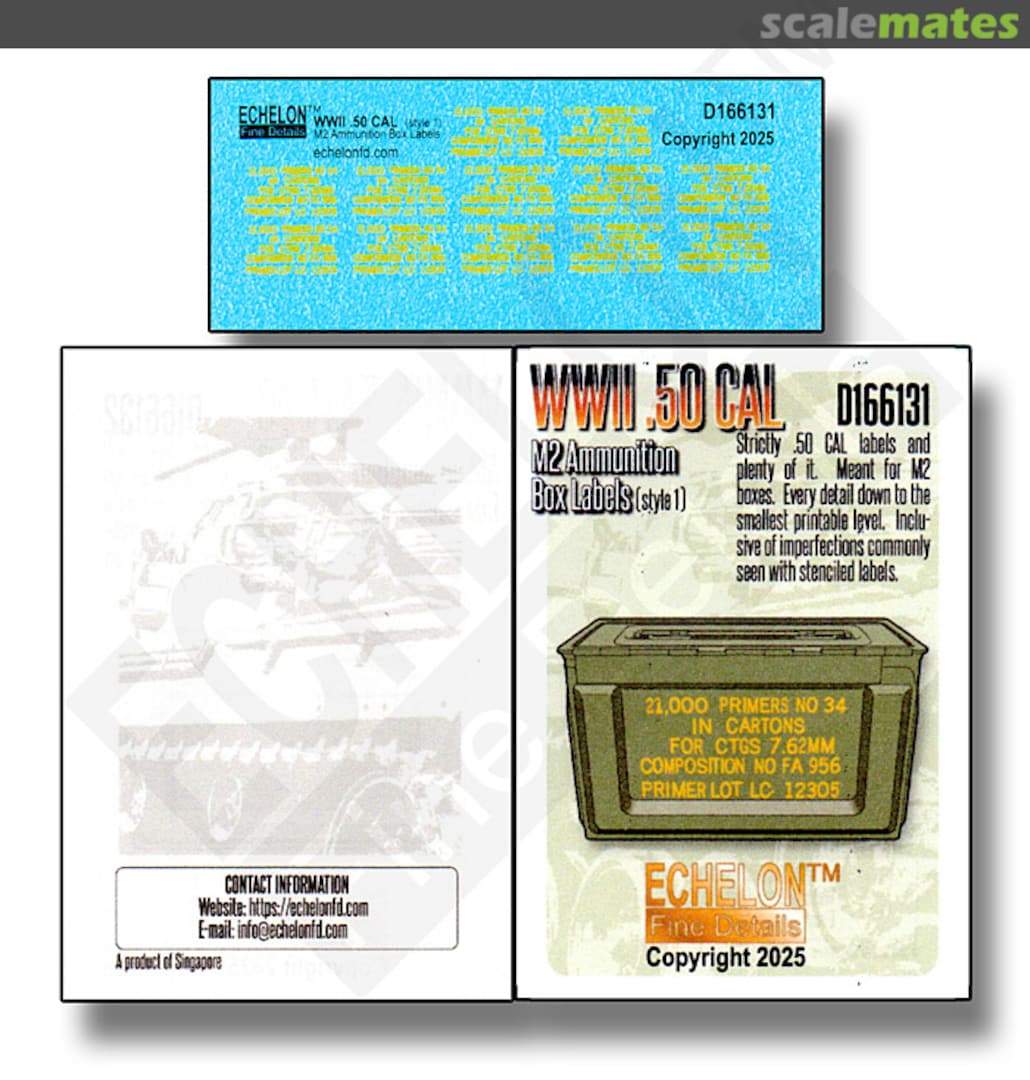 Boxart WWII .50 CAL M2 ammo box labels (style 1) D166131 Echelon Fine Details