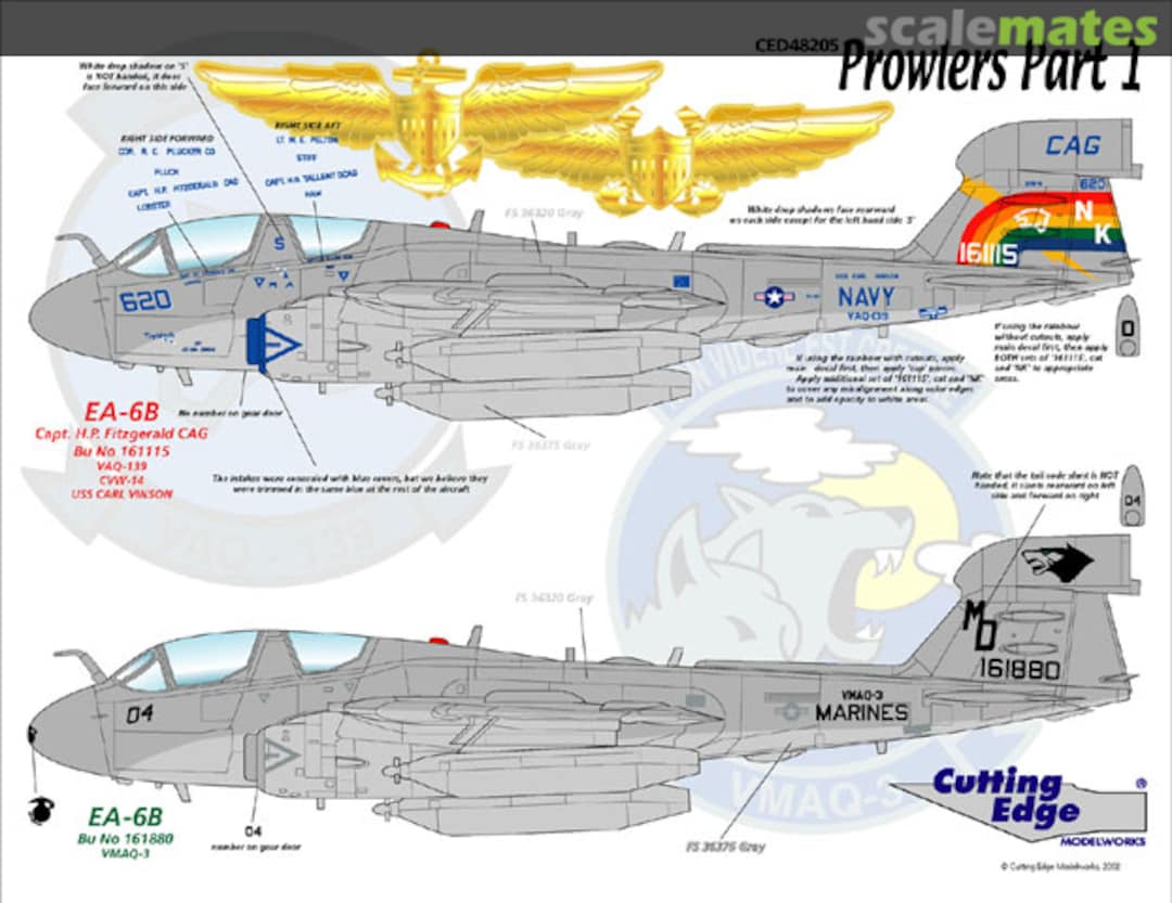 Boxart Prowlers Part 1: VAQ-139 (USS Carl Vinson), VMAQ-3 CED72205 Cutting Edge Modelworks