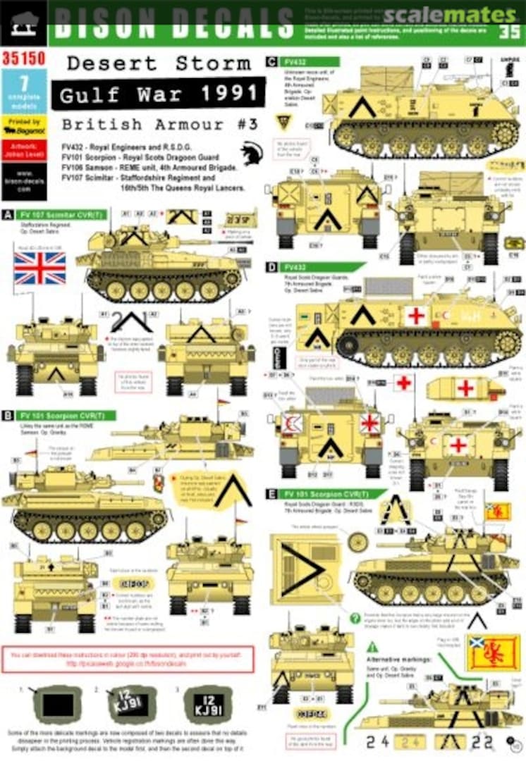 Boxart Gulf War 1991 #3 - Scorpion, Scimitar and FV432 35150 Bison Decals