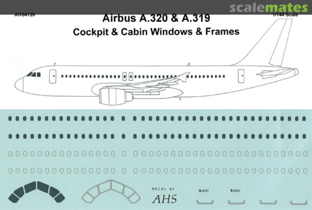 Boxart Airbus A320, A319 AHS4120 Airline Hobby Supplies