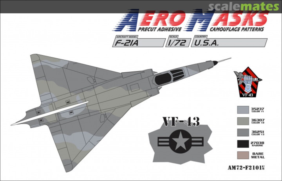 Boxart F-21A USA VF-43 AM72-F2101 AeroMasks