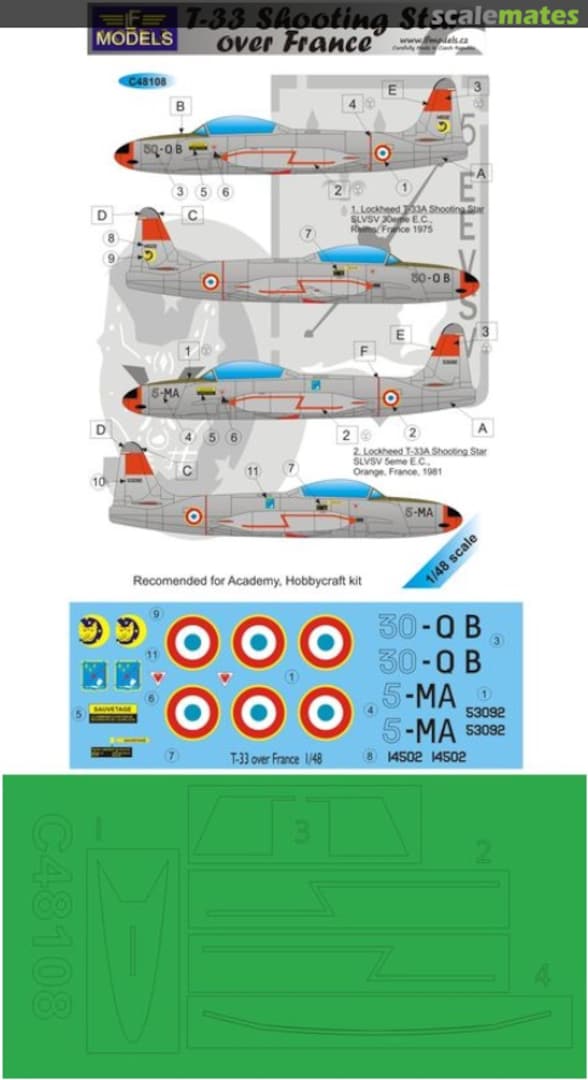 Boxart Lockheed T-33 Shooting Star over France C48108 LF Models