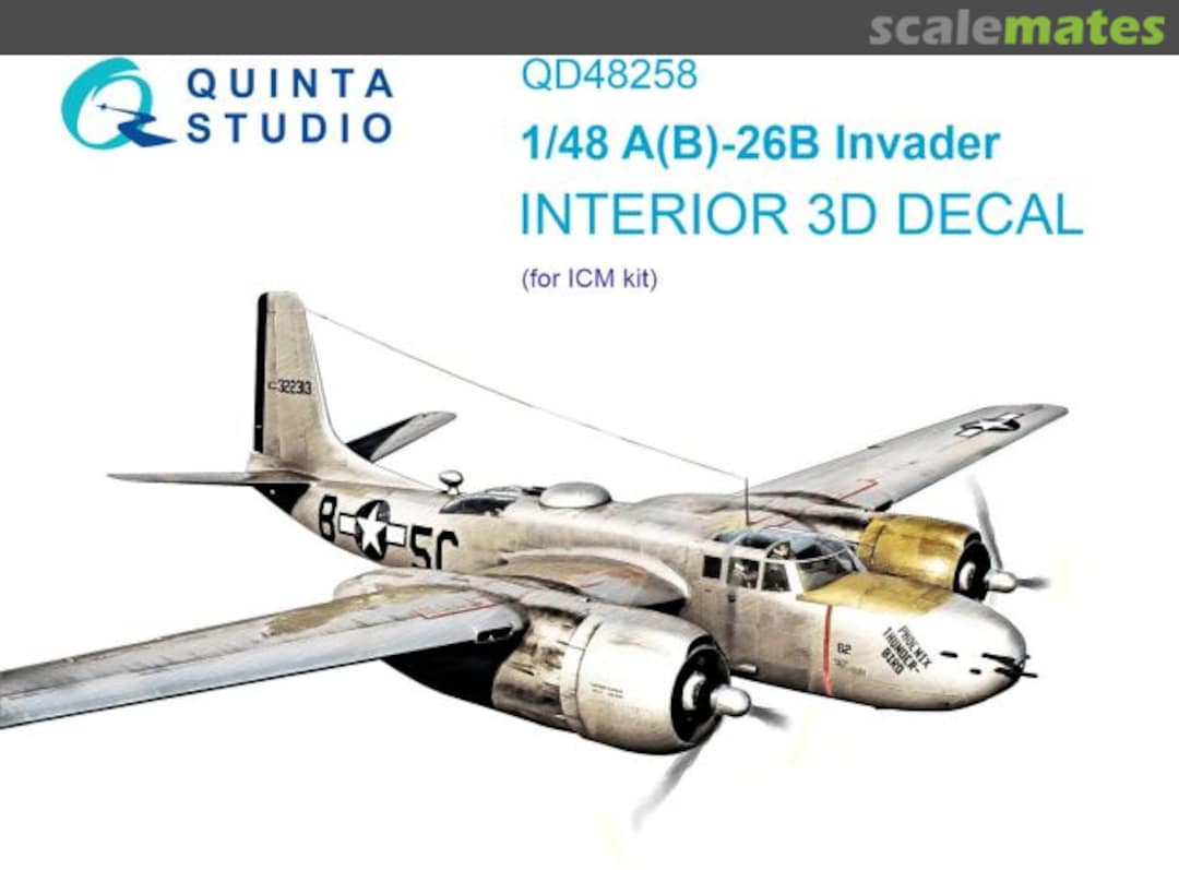 Boxart A(B)-26B Invader interior 3D decals QD48258 Quinta Studio