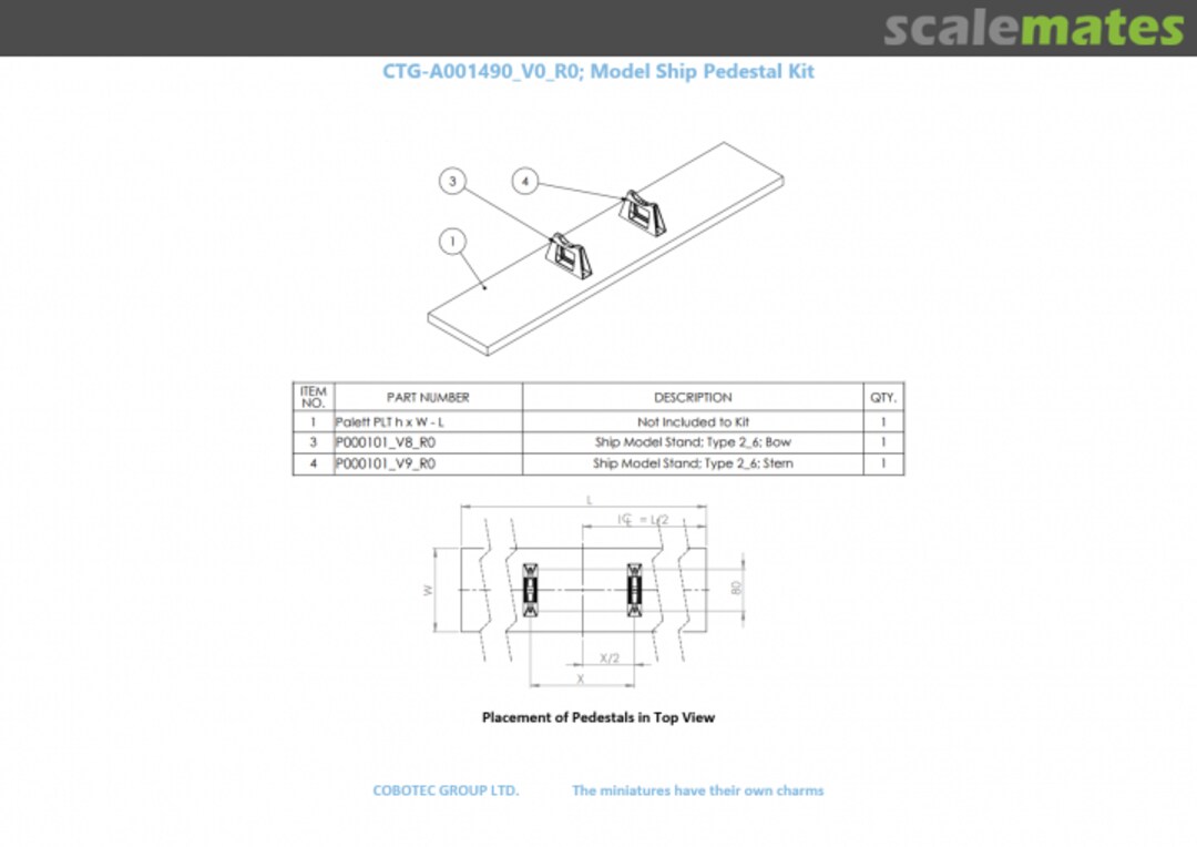 Contents Ship Model Stand Kit for Submarine U9 Class CTG-A001490_V0_R0 COBOTEC GROUP LTD.