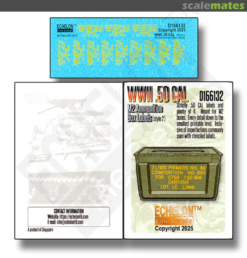 Boxart WWII .50 CAL M2 ammo box labels (style 2) D166132 Echelon Fine Details