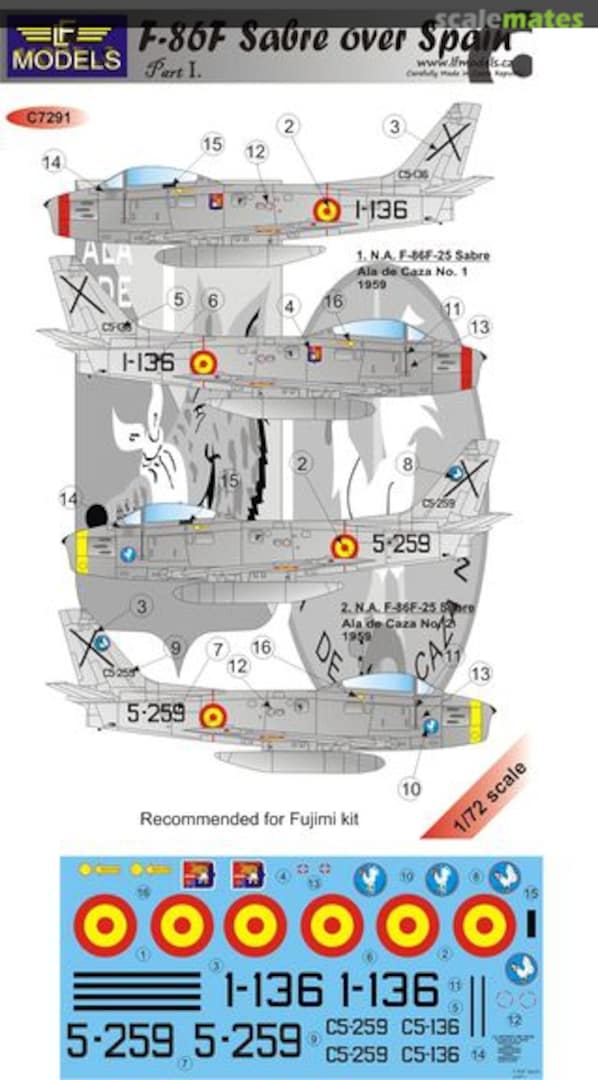 Boxart F-86F Sabre Over Spain Part I. C7291 LF Models