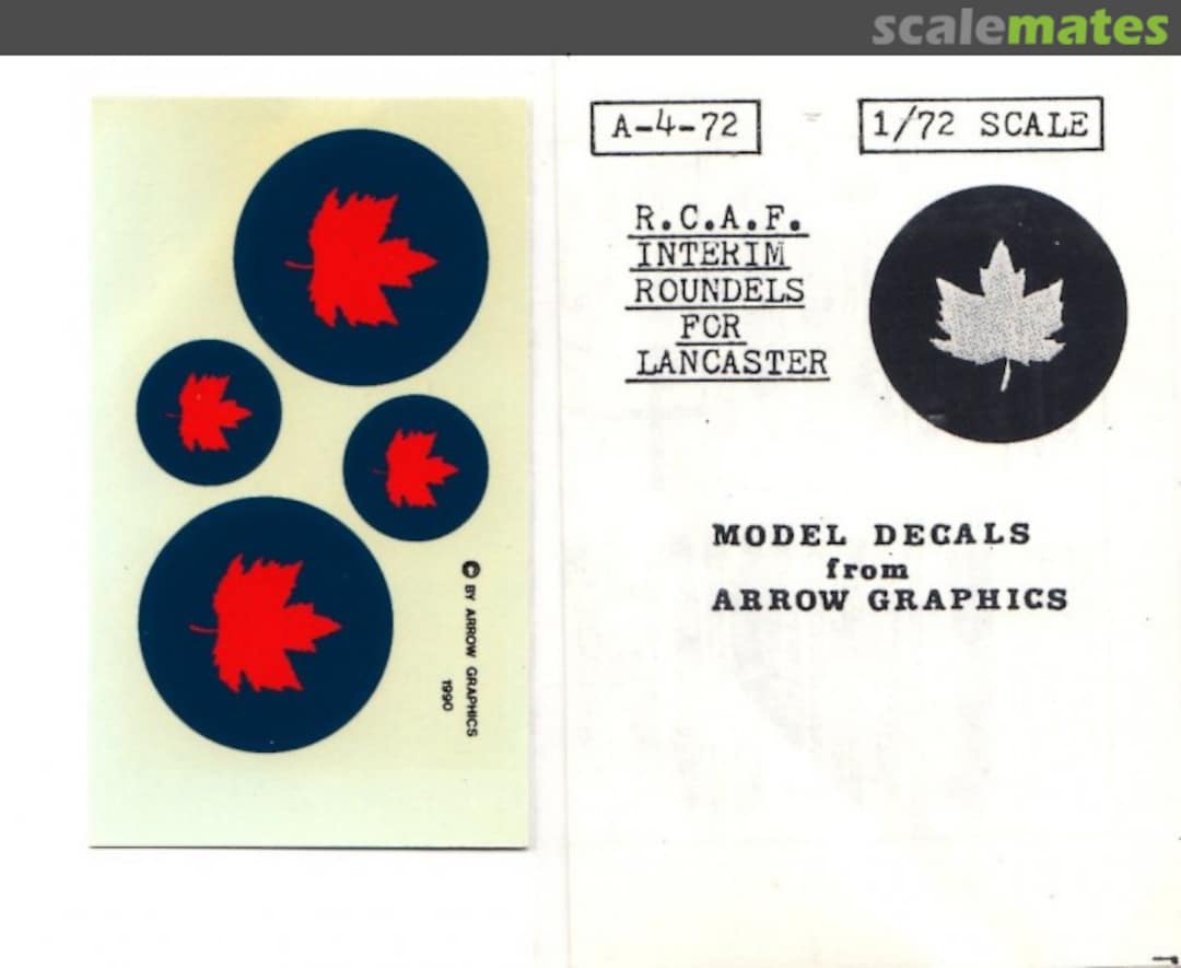 Boxart RCAF Interim Roundels for Lancaster A-4-72 Arrow Graphics