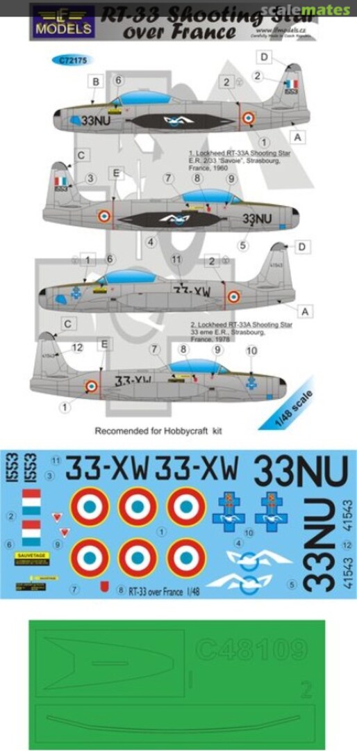 Boxart Lockheed RT-33 Shooting Star over France C48109 LF Models