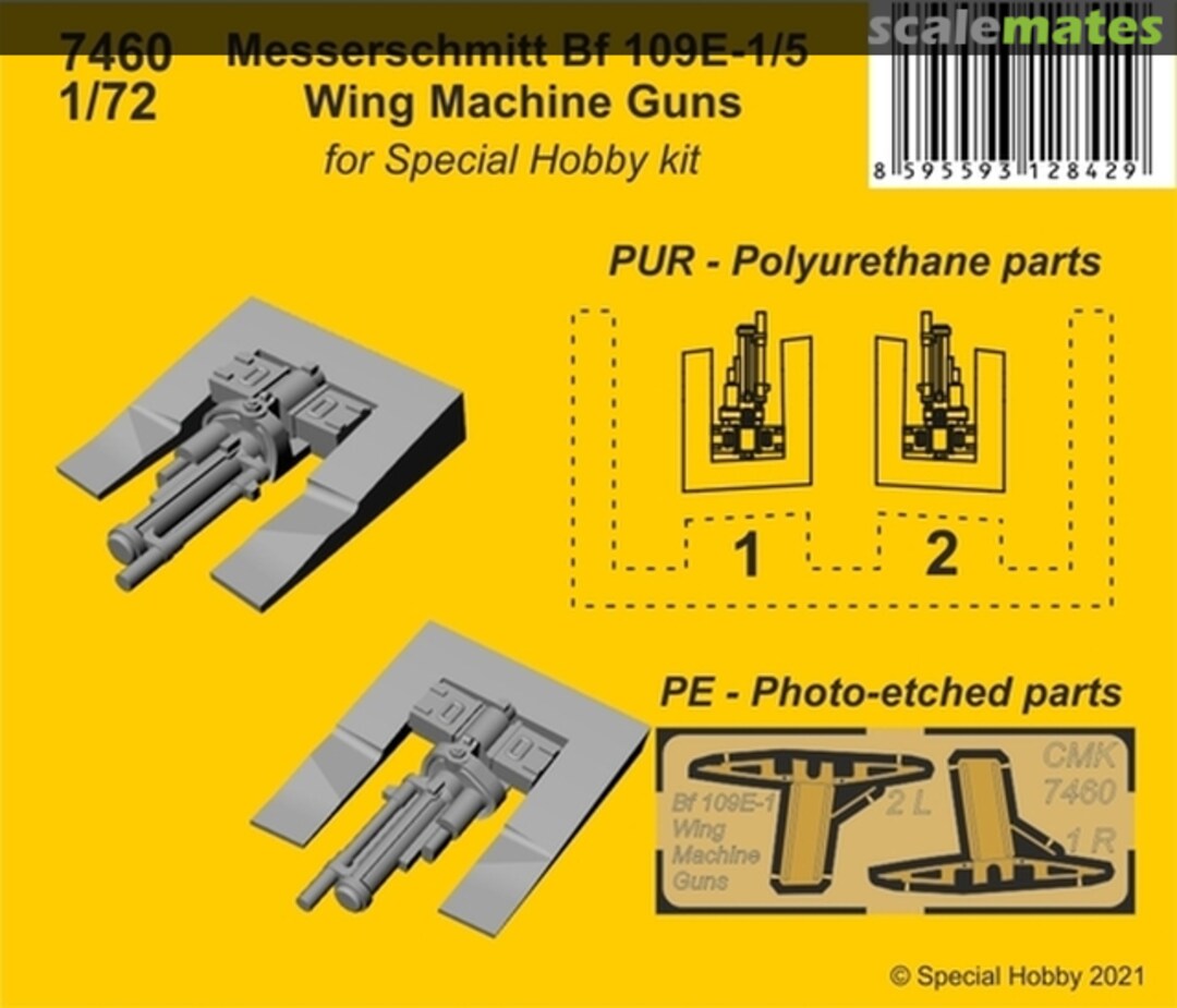 Boxart Messerschmitt Bf 109E-1/5 Wing Machine Guns 7460 CMK