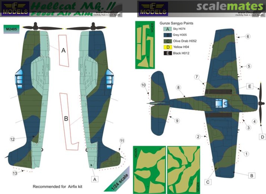 Boxart Hellcat Mk.I/Mk.II FAA Camouflage Painting Mask M2405 LF Models