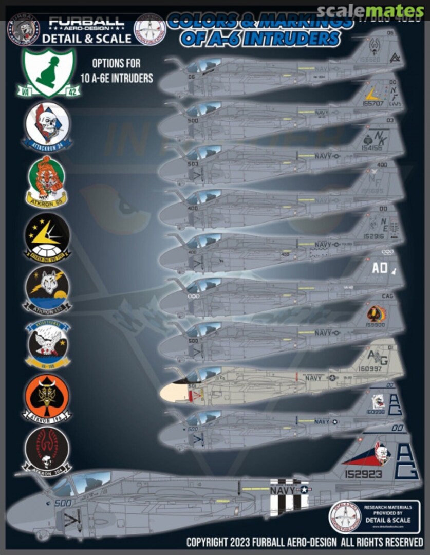 Boxart Colors & Marking of A-6 Intruders F/D&S-4828 Furball Aero-Design