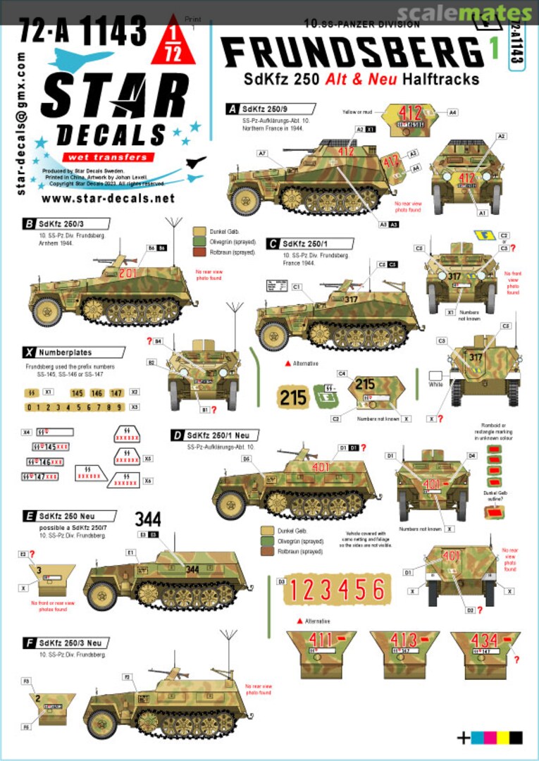 Boxart Frundsberg # 1 72-A1143 Star Decals