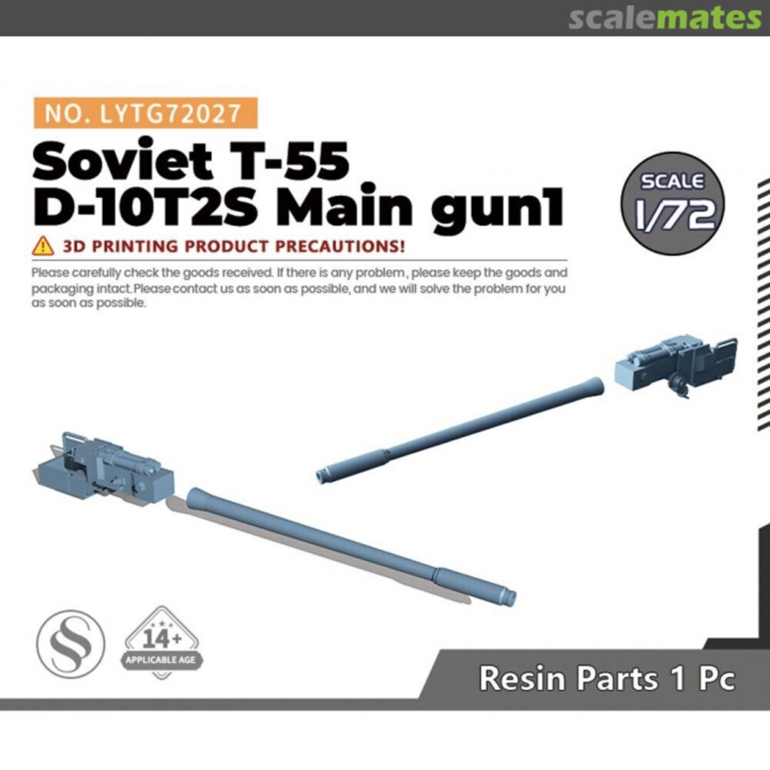 Boxart Soviet T-55 D-10T2S Main gun 1 LYTG72027 Yao's Studio