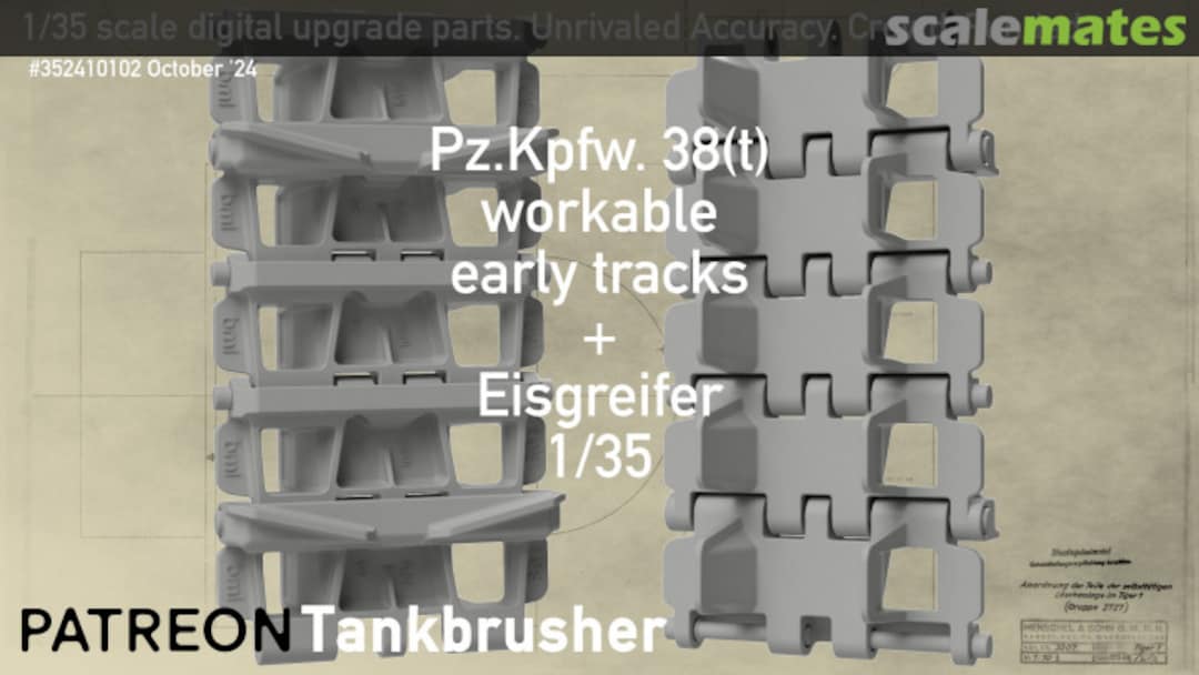 Boxart Pz.Kpfw. 38(t) - Early Type + Eisgreifer 352410102 Tankbrusher Scale Modeling