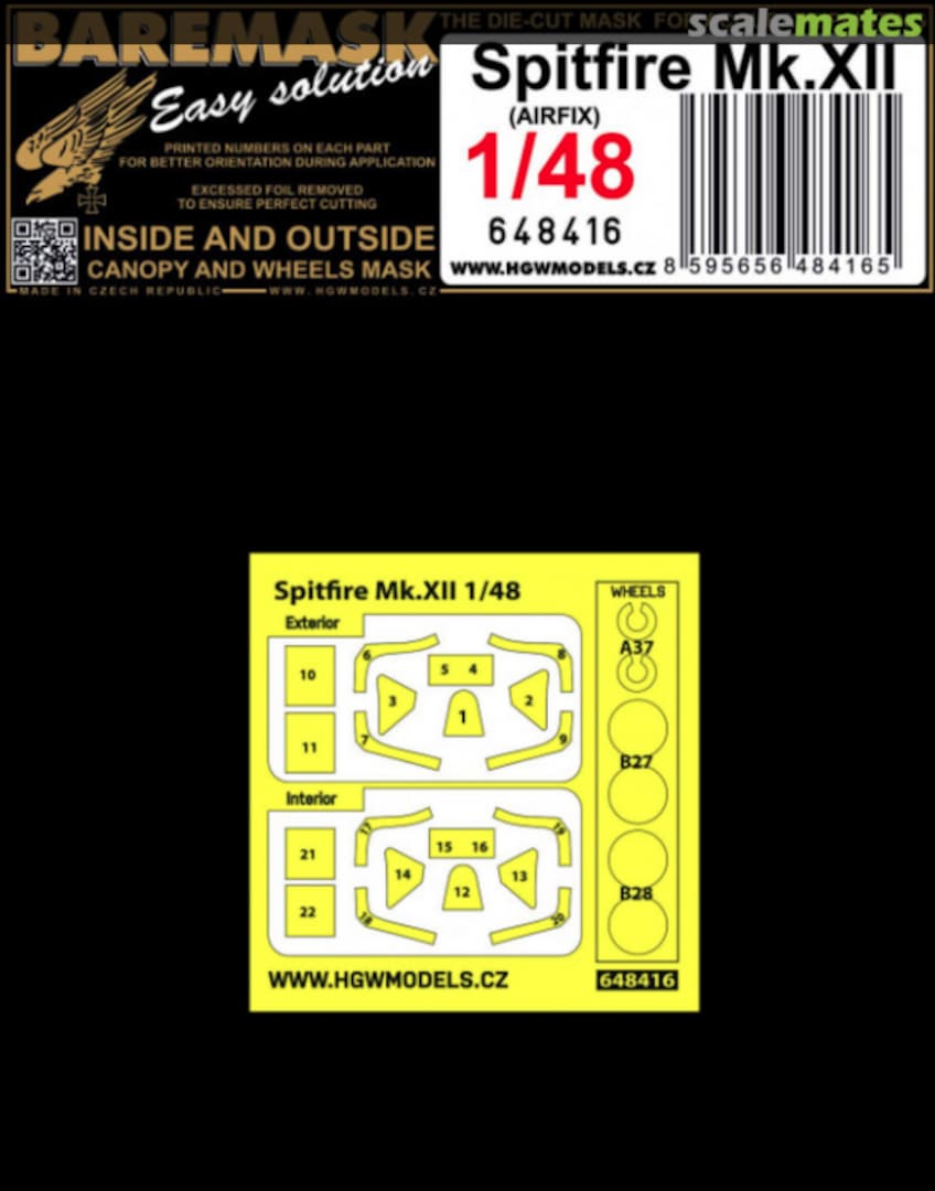 Boxart Spitfire Mk.XII masks (double sided) 648416 HGW Models