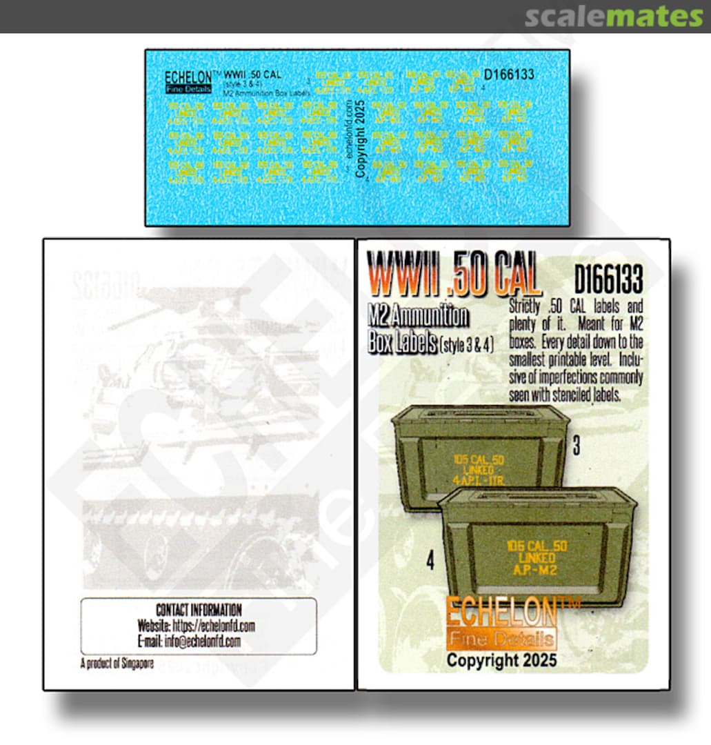 Boxart WWII .50 CAL M2 ammo box labels (style 3 & 4) D166133 Echelon Fine Details