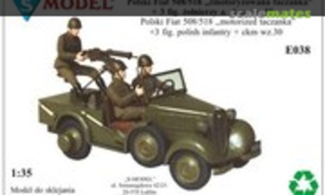 1:35 Polski Fiat 508/518 &quot;taczanka&quot; + 3 fig. Polish soldiers + ckm wz.30 (S-Model (Poland) E038)