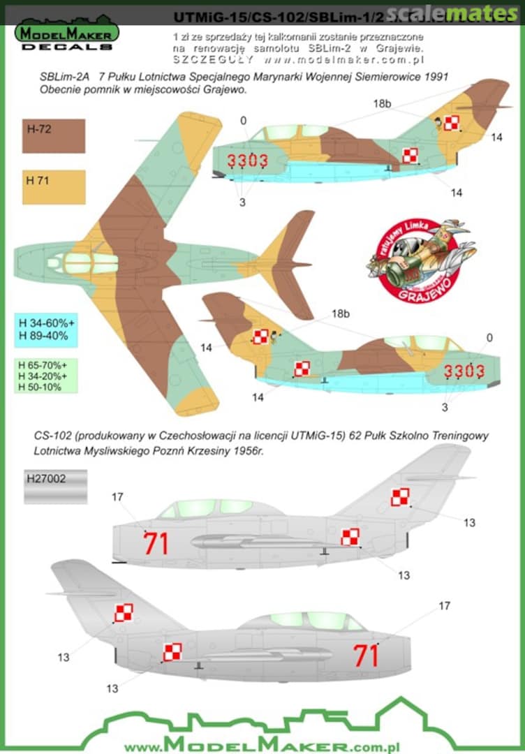 Boxart MiG-15UTI/CS-102/SBLim-1/2 in Polish service D48024 ModelMaker