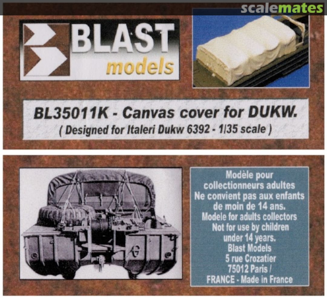 Boxart GMC DUKW-353 Canvas Covers BL35011K Blast Models