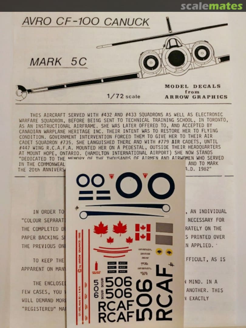 Contents Avro CF-100 Canuck Mk 5C C-70-72 Arrow Graphics