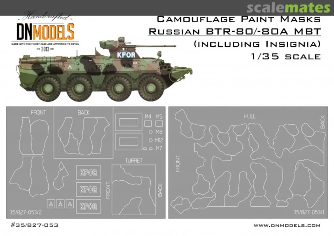 Boxart Camouflage Paint Masks BTR-80/-80A incl. Insignia 35/827-053 DN Models