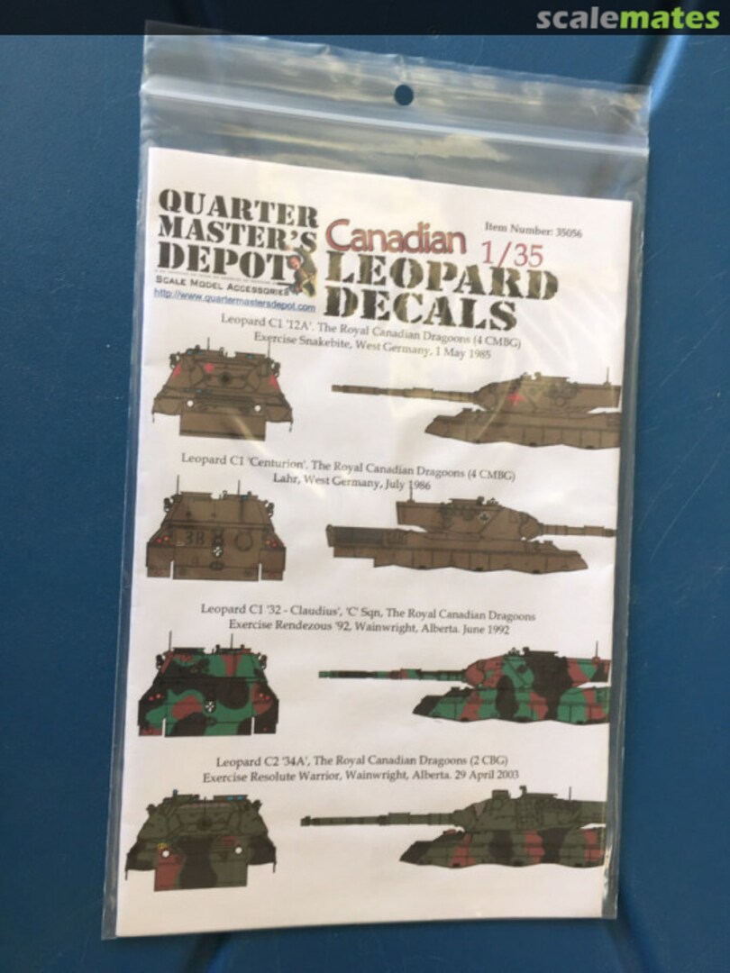 Boxart Canadian Leopard decals 35056 Quartermaster's Depot