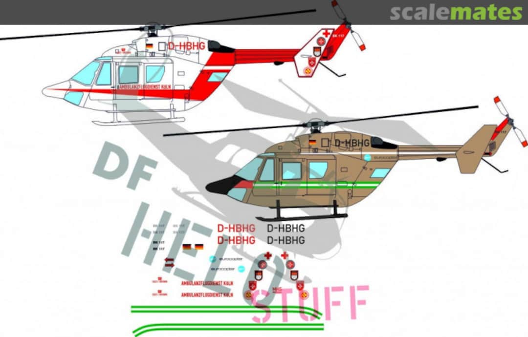 Boxart MBB BK-117 "Ambulanzflugdienst Köln" DF11472 DF HeloStuff