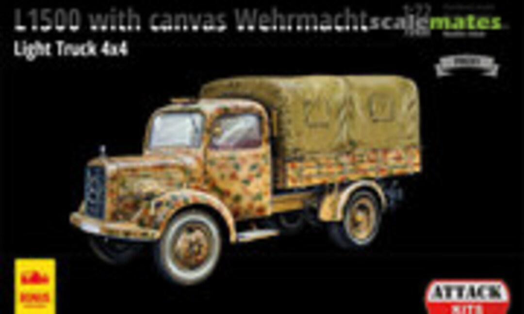 1:72 L1500 with Canvas Wehrmacht light Truck 4x4 (Attack Hobby Kits 72920)