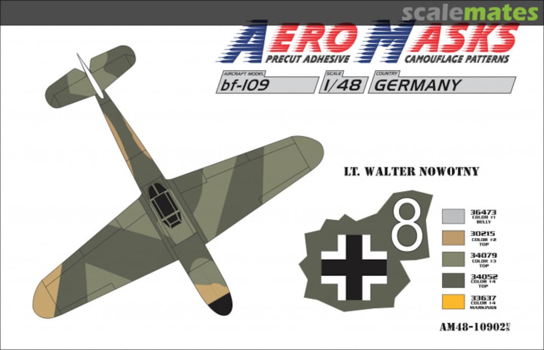 Boxart Bf 109 Germany Lt.Walter Nowotny AM48-10902 AeroMasks