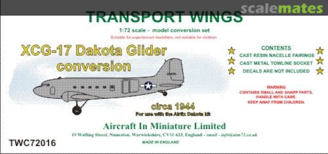 Boxart Douglas XCG-17 Dakota Glider conversion set TWC72016 Aircraft In Miniature Ltd