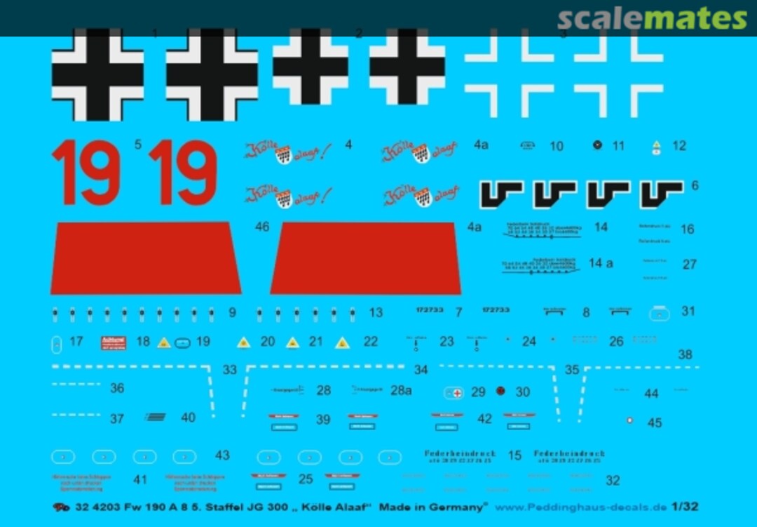 Boxart FW 190 A8 5. Staffel JG 300 " Kölle Alaaf" 32 4203 Peddinghaus-Decals