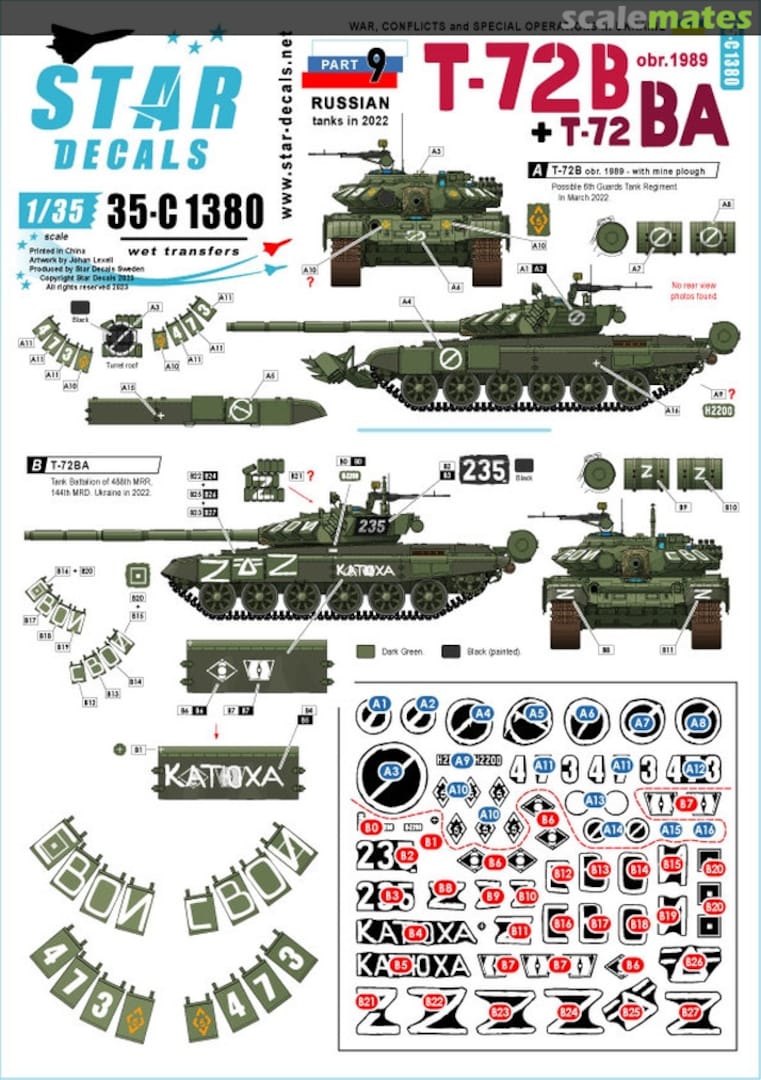 Boxart War, Conflicts, and Special Operations in Ukraine Part 9 35-C1380 Star Decals