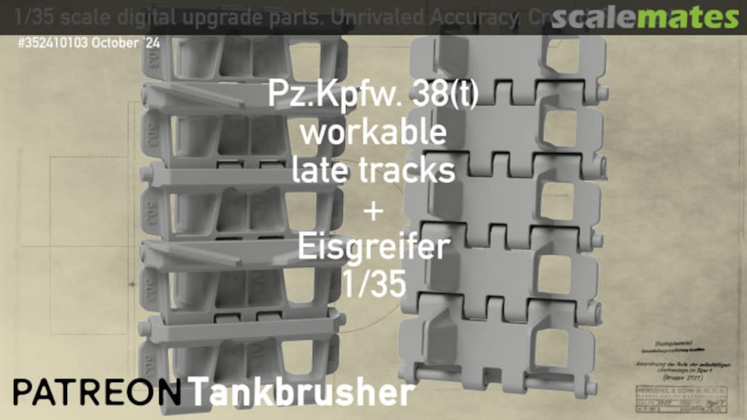 Boxart Pz.Kpfw. 38(t) - late Type + Eisgreifer 352410103 Tankbrusher Scale Modeling