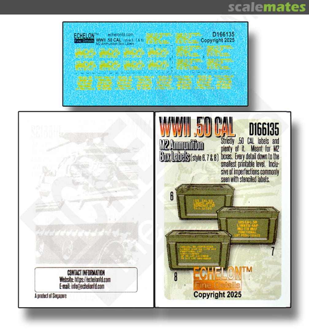 Boxart WWII .50 CAL M2 ammo box labels (style 6, 7 & 8) D166135 Echelon Fine Details