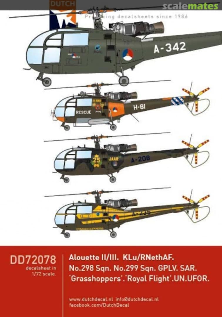 Boxart Alouette II/III DD72078 Dutch Decal