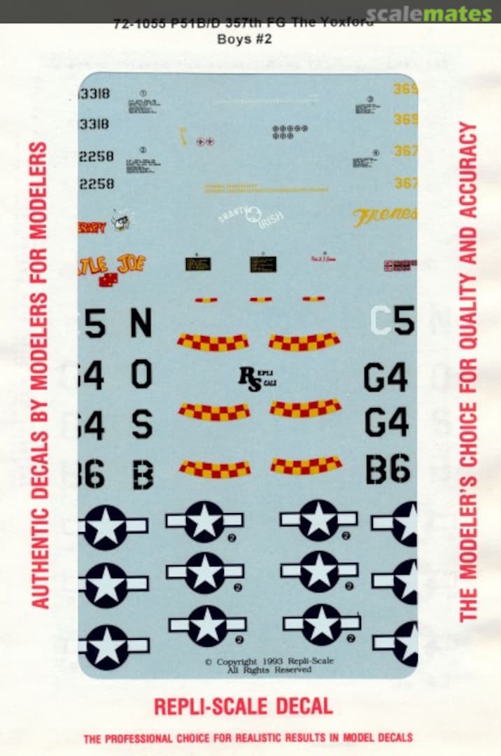 Boxart P51B/D 357th FG The Yoxford Boys #2 72-1055 Repli-scale