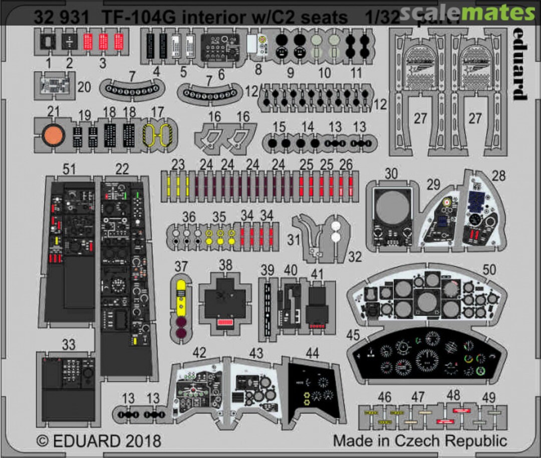 Boxart TF-104G interior w/C2 seats 32931 Eduard