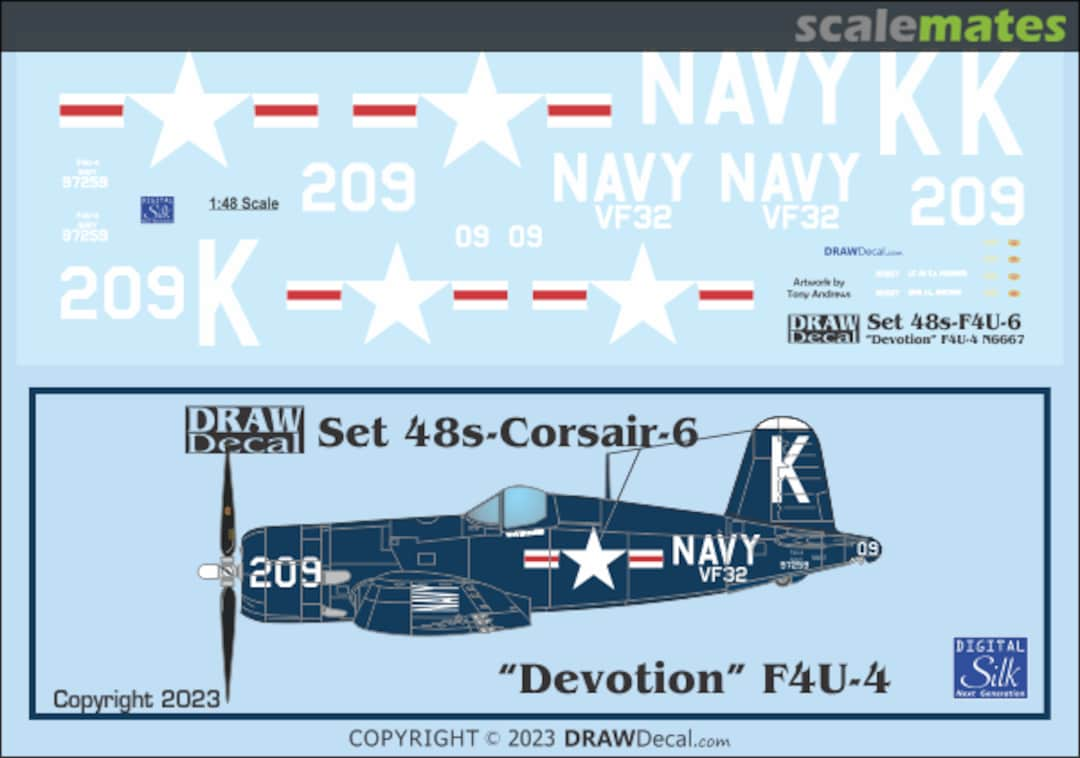 Boxart VF-32 F4U-4 Corsair N6667 32-Corsair-06 Draw Decal