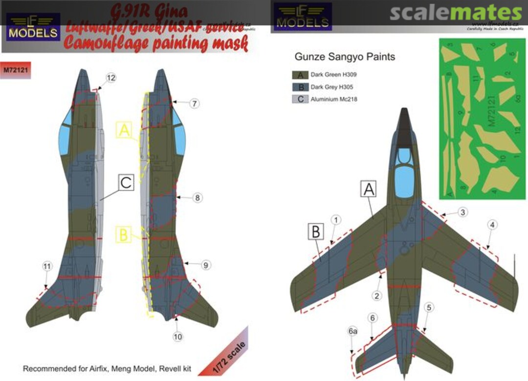 Boxart G.91R Gina Luftwaffe/Greek/USAF Service M72121 LF Models