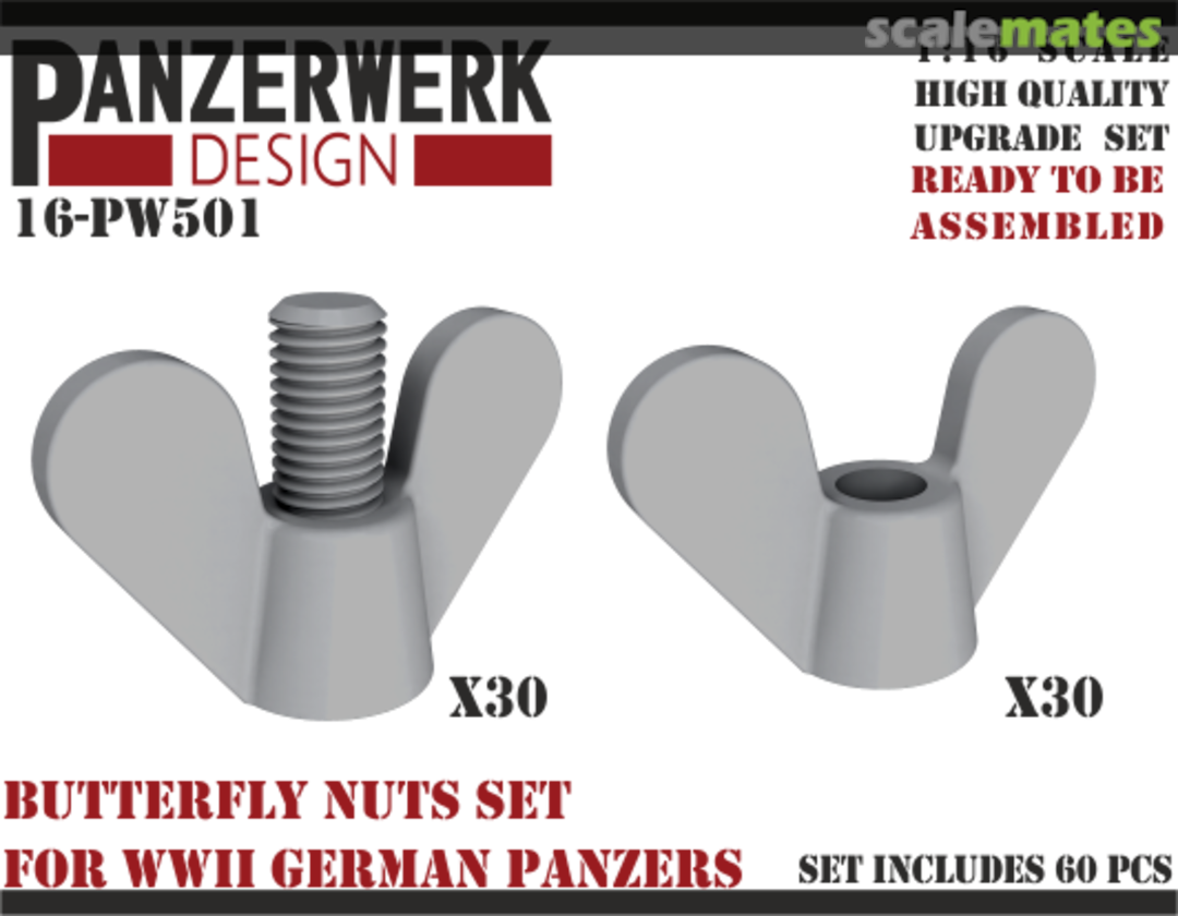 Boxart WWII butterfly nuts 1/16 16-PW-501 Panzerwerk design